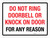 Do Not Ring Doorbell Or Knock On Door For Any Reason Landscape - Wall Sign