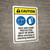 Caution: Face and hand Protection Must be Worn with Graphic - Wall Sign