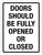 Doors Should Be Fully Opened Or Closed Portrait - Wall Sign