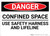 Danger: Confined Space Sign Use Safety Harness - Wall Sign
