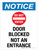 Notice: Do Not Enter Door Blocked Not An Entrance Portrait - Wall Sign