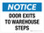 Notice: Door Exits To Warehouse Steps Landscape - Wall Sign