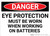 Danger: Eye Protection Required When Working On Batteries - Wall Sign