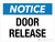 Notice: Door Release Landscape - Wall Sign