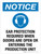 Notice: Ear Protection Required When Doors Are Open Or Entering The Production Unit Portrait - Wall Sign