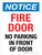 Notice: Fire Door No Parking In Front Of Door Portrait - Wall Sign