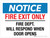 Notice: Fire Exit Only Fire Dept Will Respond When Door Opens Landscape - Wall Sign