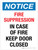 Notice: Fire Suppression - In Case Of Fire Keep Door Closed Portrait - Wall Sign