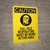 Caution: Full Face Respirator Worn Area with Graphic - Wall Sign