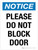 Notice: Please Do Not Block Door Portrait - Wall Sign