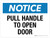 Notice: Pull Handle To Open Door Landscape - Wall Sign