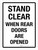Stand Clear When Rear Doors Are Opened Portrait - Wall Sign
