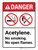 Danger: Acetylene No Smoking No Open Flames ANSI Portrait - Wall Sign