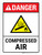 Danger: Compressed Air ANSI Portrait - Wall Sign
