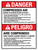 Danger: Compressed Air Beware Of Serious Injury Or Death Bilingual ANSI Portrait - Wall Sign