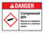 Danger: Compressed Gas May Be An Explosion Hazard In A Confined Space ANSI Landscape - Wall Sign