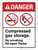 Danger: Compressed Gas Storage No Smoking No Open Flame ANSI Portrait - Wall Sign