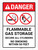 Danger: Flammable Gas Storage Secure All Cylinders No Smoking Within 50 Feet ANSI Portrait - Wall Sign
