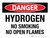 Danger: Hydrogen No Smoking No Open Flames Landscape - Wall Sign