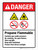 Danger: Propane Flammable Contains Gas Under Pressure No Smoking No Open Flames ANSI Portrait - Wall Sign