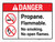 Danger: Propane Flammable No Smoking No Open Flames ANSI Landscape - Wall Sign