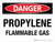Danger: Propylene Flammable Gas Landscape - Wall Sign