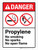 Danger: Propylene No Smoking No Sparks No Open Flame ANSI Portrait - Wall Sign