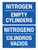 Nitrogen Empty Cylinders Bilingual Portrait - Wall Sign
