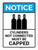 Notice: Cylinders Not Connected Must Be Capped ANSI Portrait - Wall Sign