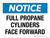 Notice: Full Propane Cylinders Face Forward Landscape - Wall Sign