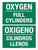 Oxygen Full Cylinders Bilingual Portrait - Wall Sign