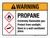Warning: Propane Extremely Flammable Gas Protect From Sunlight Store In A Well-Ventilated Place ANSI Landscape - Wall Sign