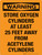 Warning: Store Oxygen Cylinders At Least 15 Feet Away From Acetylene Cylinders Portrait - Wall Sign