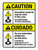 Caution: Hazardous Material May Be Used In This Area - See MSDS Bilingual ANSI Portrait - Wall Sign