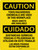 Caution: Toxic Hazardous Chemicals Are Used In This Workplace - MSDS Available Bilingual Portrait - Wall Sign