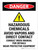 Danger: Hazardous Chemicals Avoid Vapors And Direct Contact - Consult MSDS Portrait - Wall Sign