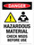 Danger: Hazardous Material Check MSDS Before Use Portrait - Wall Sign