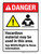 Danger: Hazardous Material May Be Used In This Area See MSDS ANSI Portrait - Wall Sign