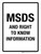 MSDS And Right To Know Information Portrait - Wall Sign
