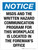 Notice: MSDS And The Written Hazard Communication Program Located In The Foreman's Office Portrait - Wall Sign