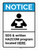 Notice: SDS & Written HAZCOM Program Located Here ANSI Portrait - Wall Sign