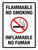 Flammable No Smoking Bilingual Portrait - Wall Sign