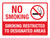 No Smoking - Smoking Restricted To Designated Areas Landscape - Wall Sign