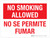 No Smoking Allowed (No Se Permite Fumar) Bilingual Landscape - Wall Sign