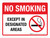 No Smoking: Except In Designated Areas with Icon Landscape - Wall Sign