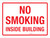 No Smoking Inside Building Landscape - Wall Sign