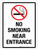 No Smoking Near Entrance Portrait - Wall Sign