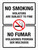 No Smoking Violators Are Subject To Fine Bilingual Portrait - Wall Sign