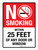 No Smoking Within 25 Feet Of Any Door Or Window Portrait - Wall Sign
