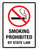 Smoking Prohibited By State Law Portrait - Wall Sign